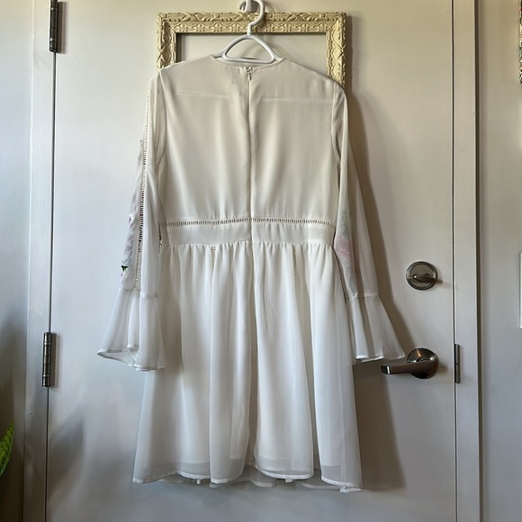 ASOS | Pink and Red Bell Sleeve Sundress MIDI with Embroidery - Picture 11 of 16